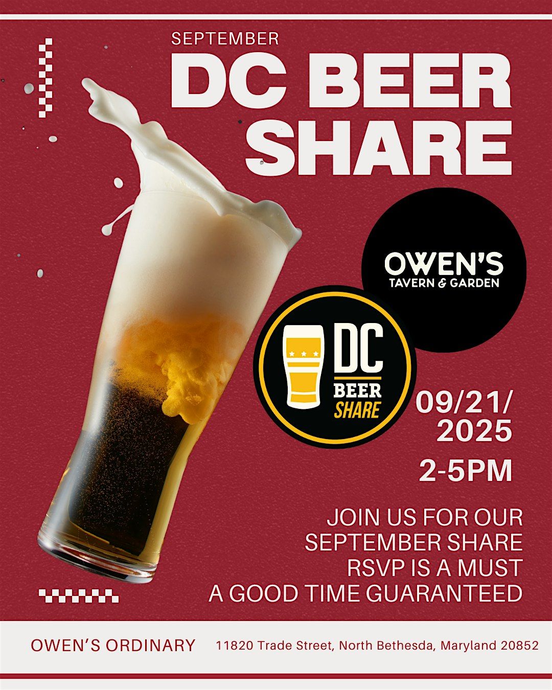 September DC Beer Share at Owen's Ordinary