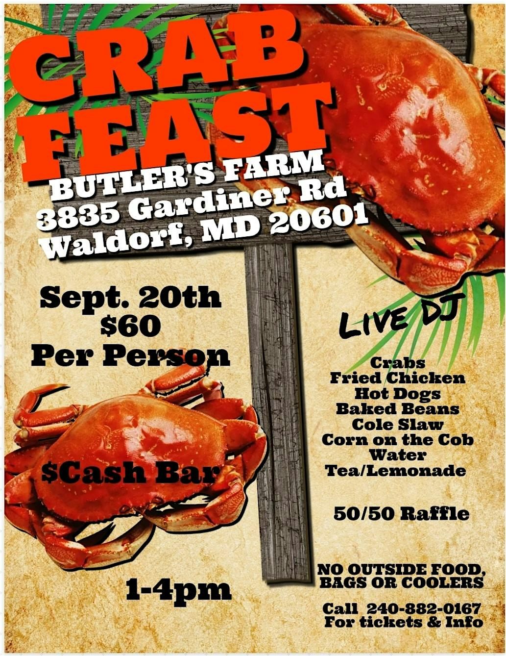 Butler's Farm Presents... Southern MD CRAB FEAST