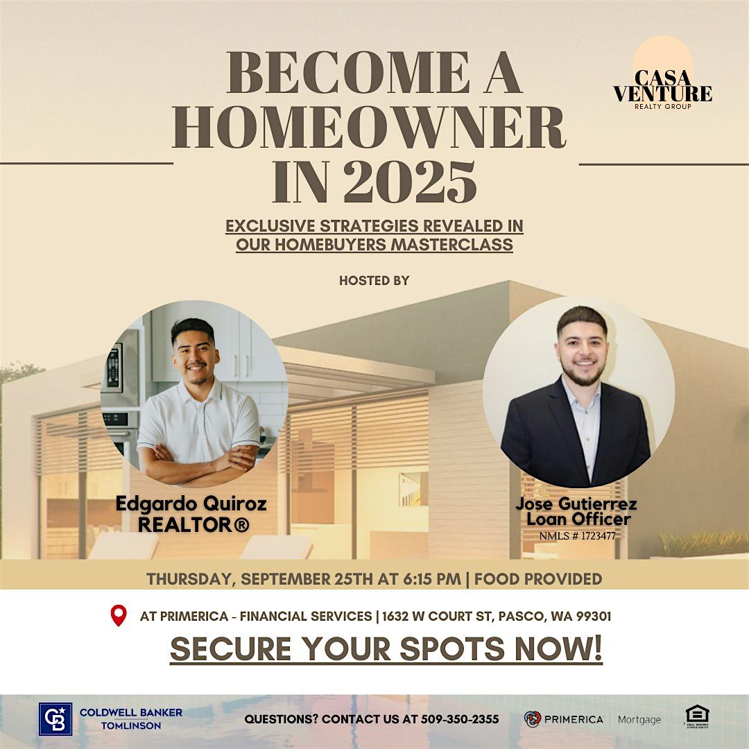 \u2728 First Time Homebuyers Class (Tri-Cities & Yakima Valley) Food Provided!