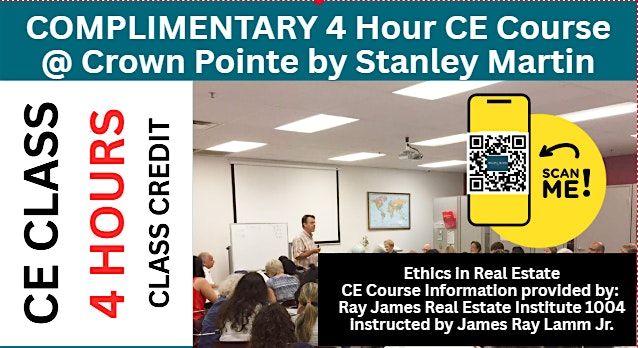 COMPLIMENTARY 4 HOUR CE COURSE - Crowne Pointe by Stanley Martin
