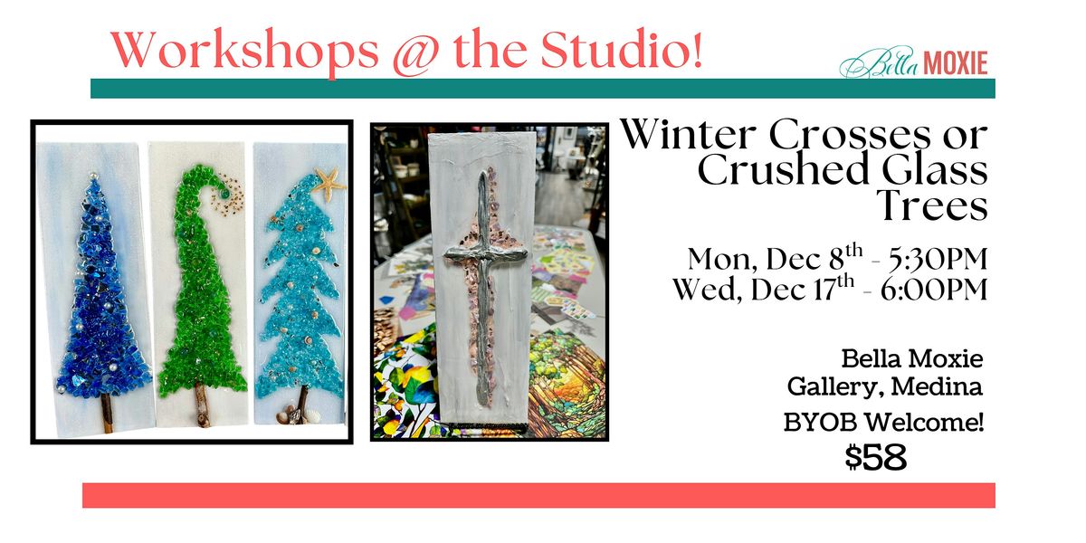 Winter Crosses or Crushed Glass Trees