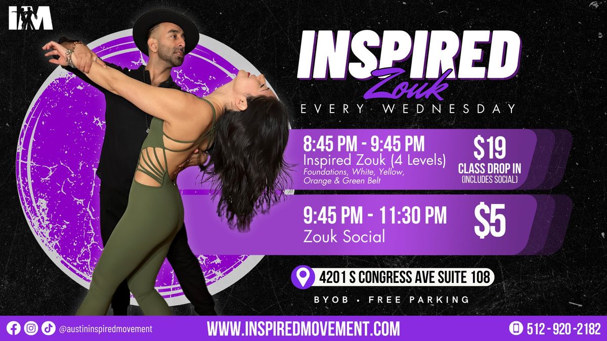 Inspired Zouk Wednesdays - Zouk Classes and Social