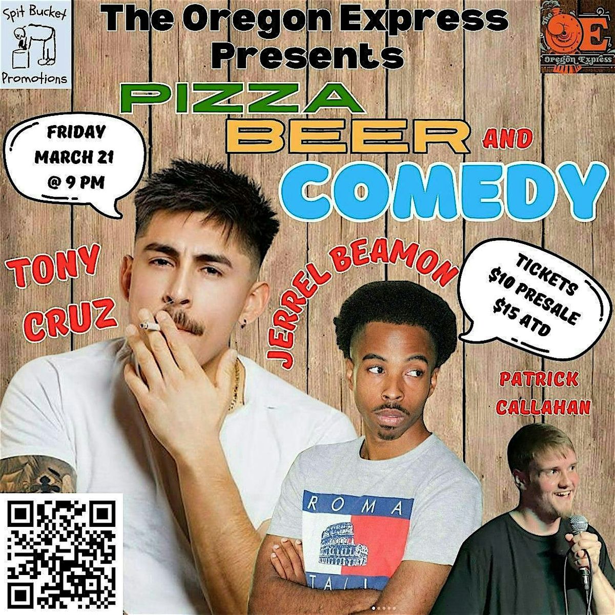 The OE Presents Pizza Beer and Comedy with Tony Cruz feat. Jerrel Beamon