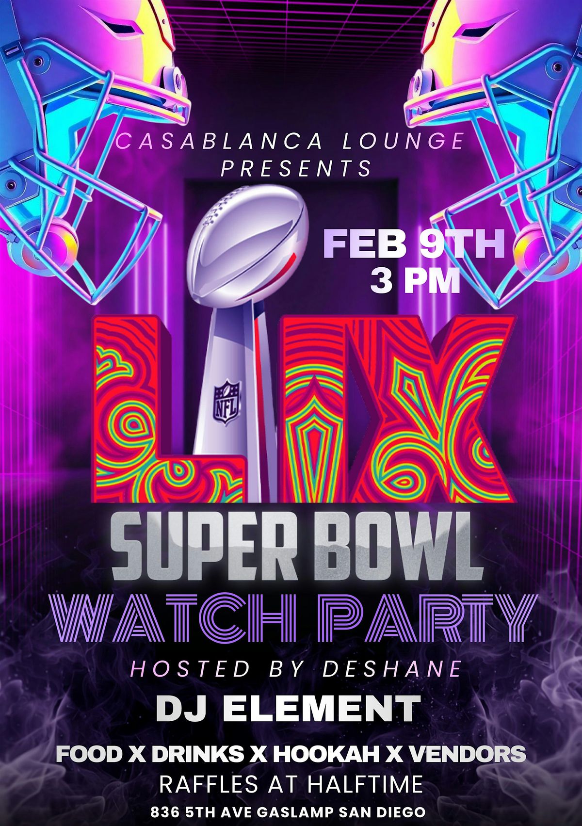 Superbowl LIX Watch Party: Surround Sound, Vendors, Raffles, Food & More!