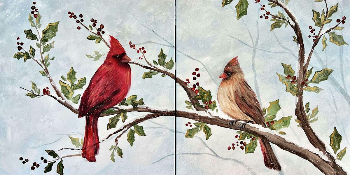 Christmas Cardinals Date Night - Paint and Sip by Classpop!\u2122