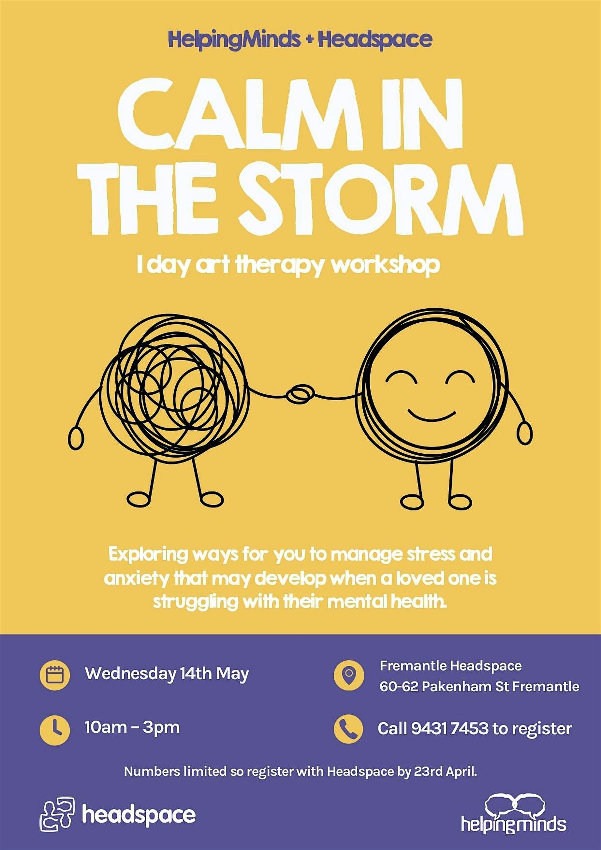 Helping Minds & headspace Freo -'Calm in the Storm' Art therapy workshop