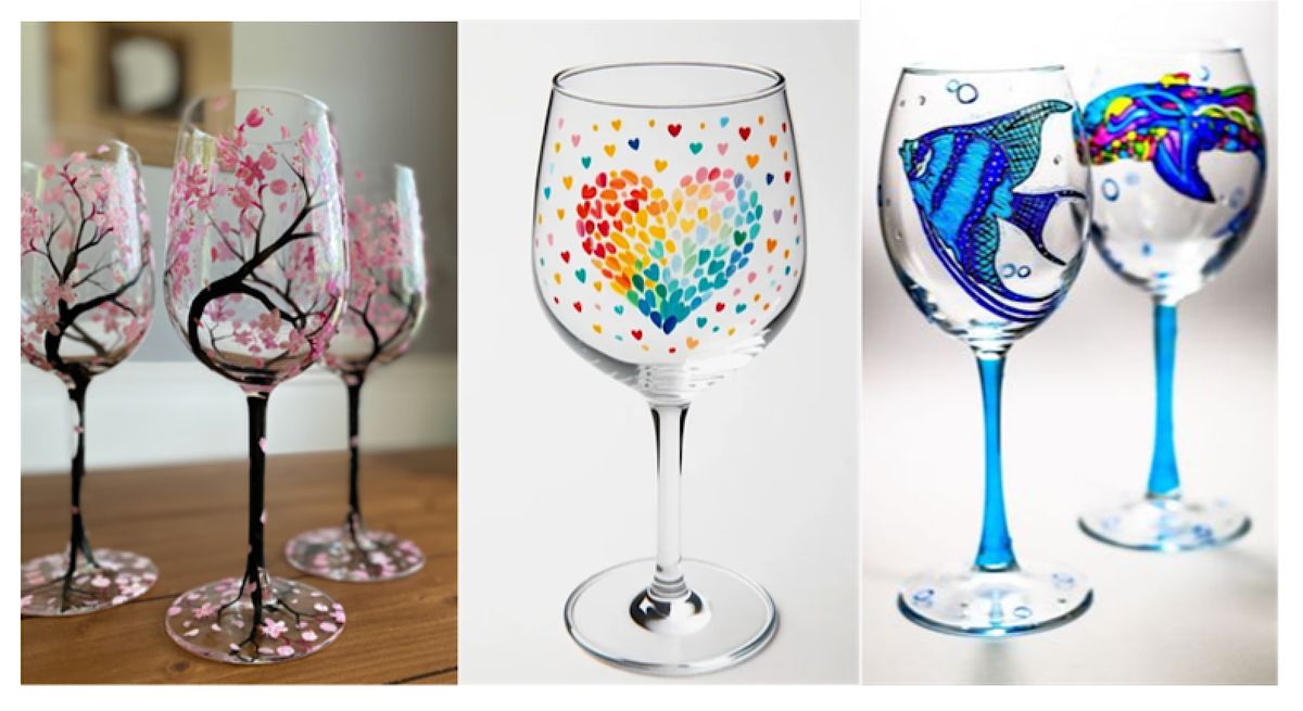 Paint & Sip: Wine Glass \/ Canvas painting (Spring Theme)