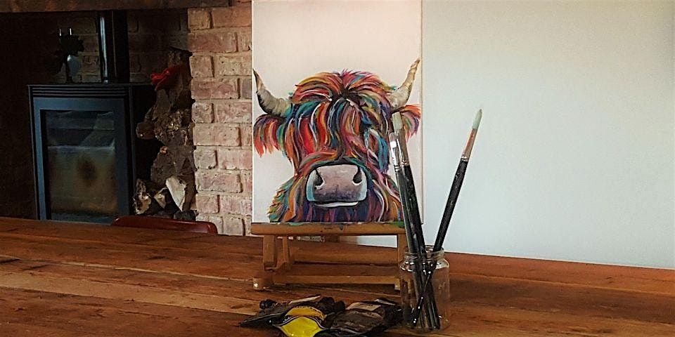 Painting at the farm 'Highland Cow' & Animal encounter, Doncaster