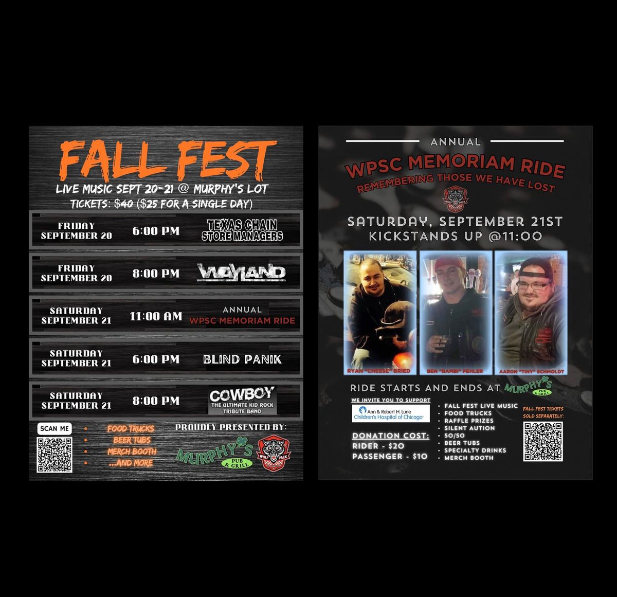 Fall Fest and Annual Memoriam Ride