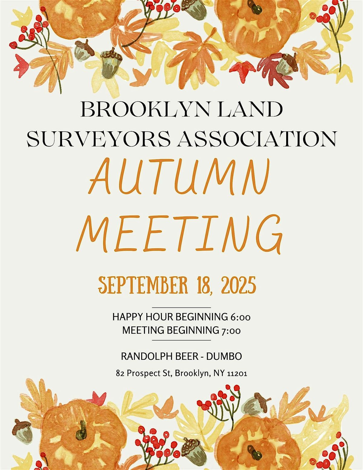 Brooklyn Land Surveyors Association Autumn Meeting