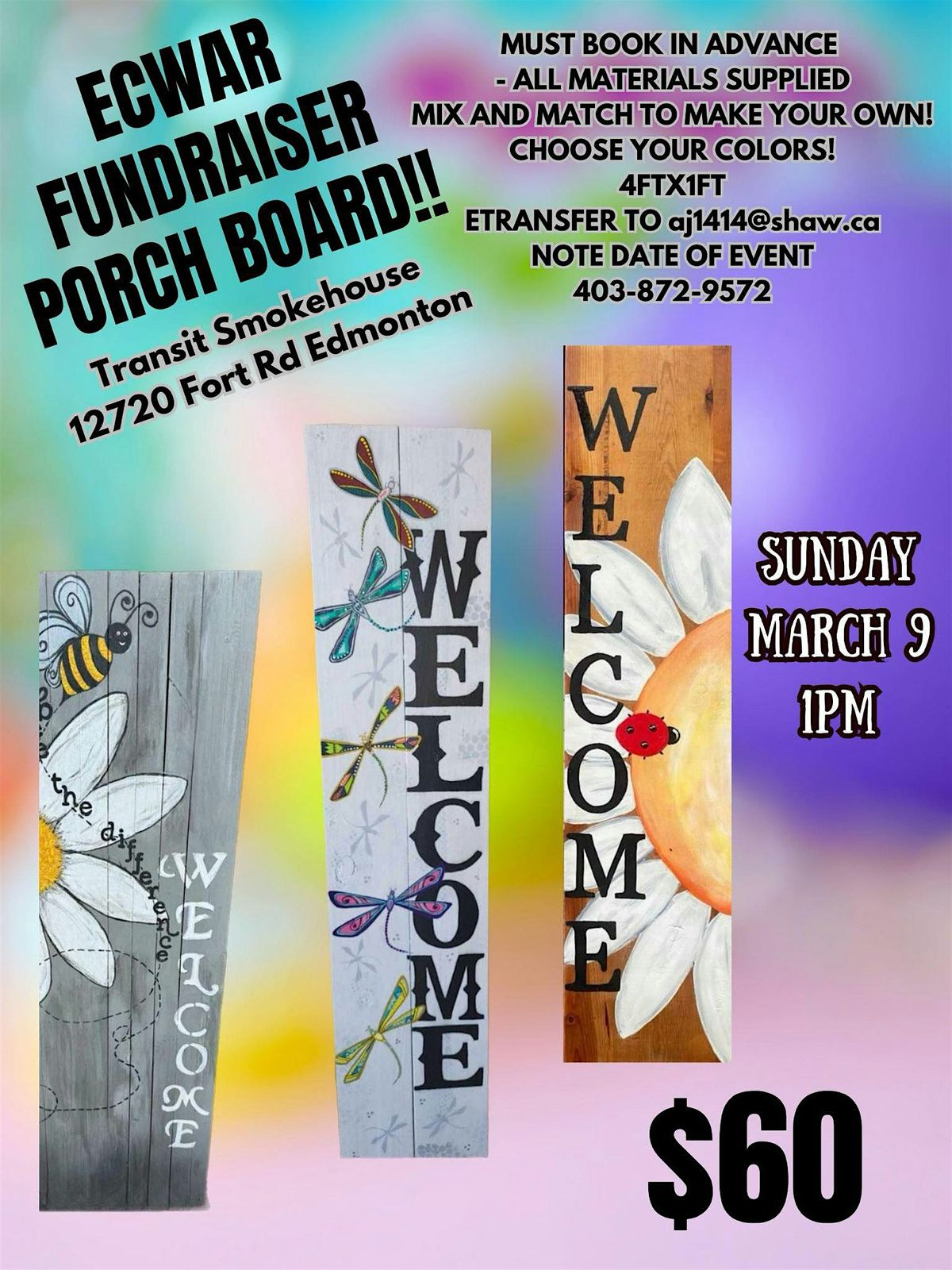 ECWAR FUNDRAISER Porch Board Workshop