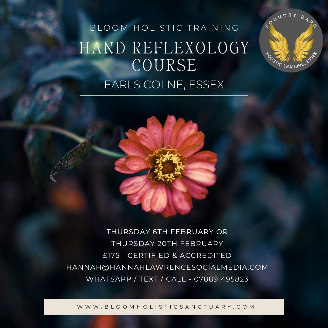 Hand Reflexology Course at Foundry Barn in Earls Colne, Essex