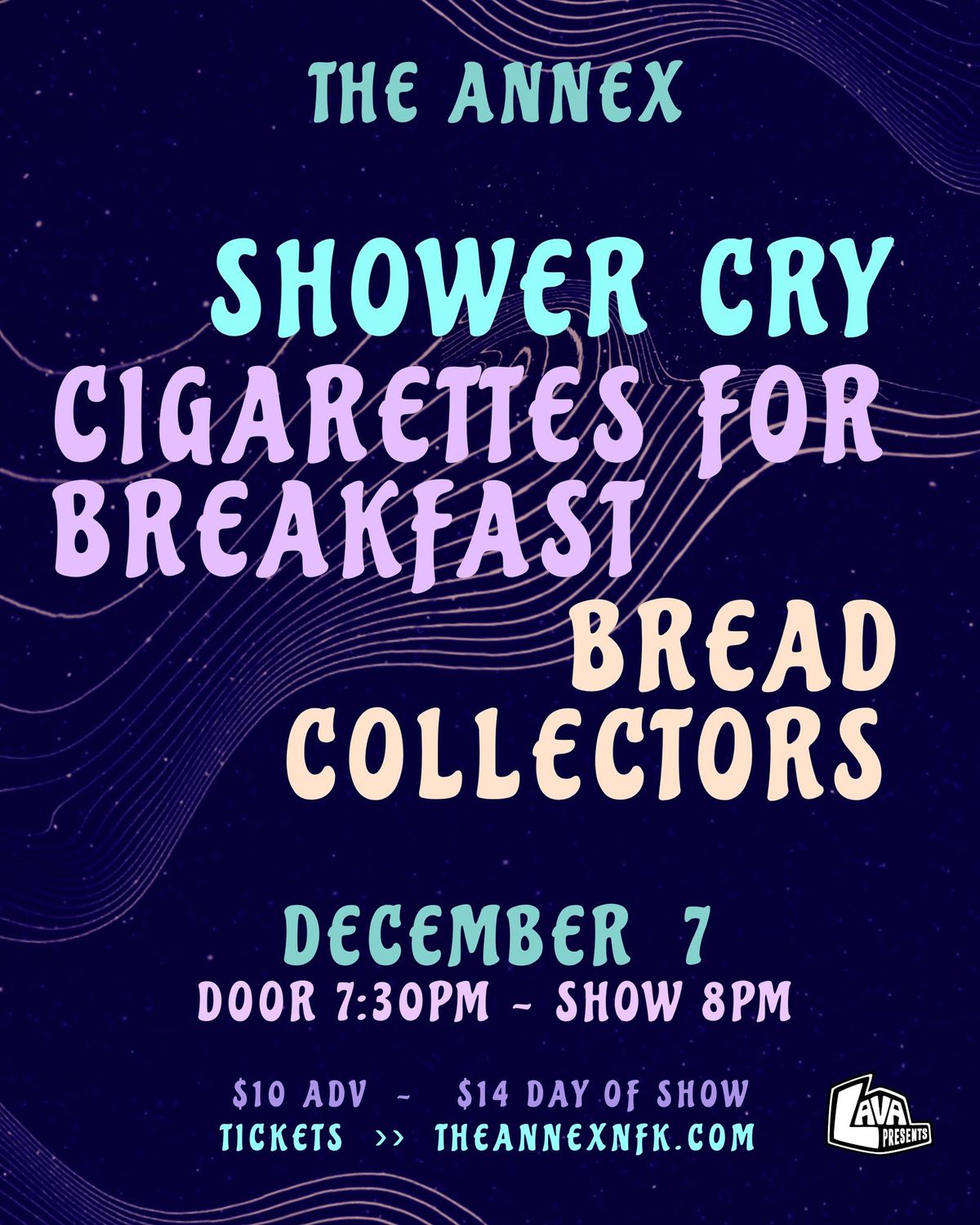 LAVA Presents: Bread Collectors, Cigarettes For Breakfast, Shower Cry