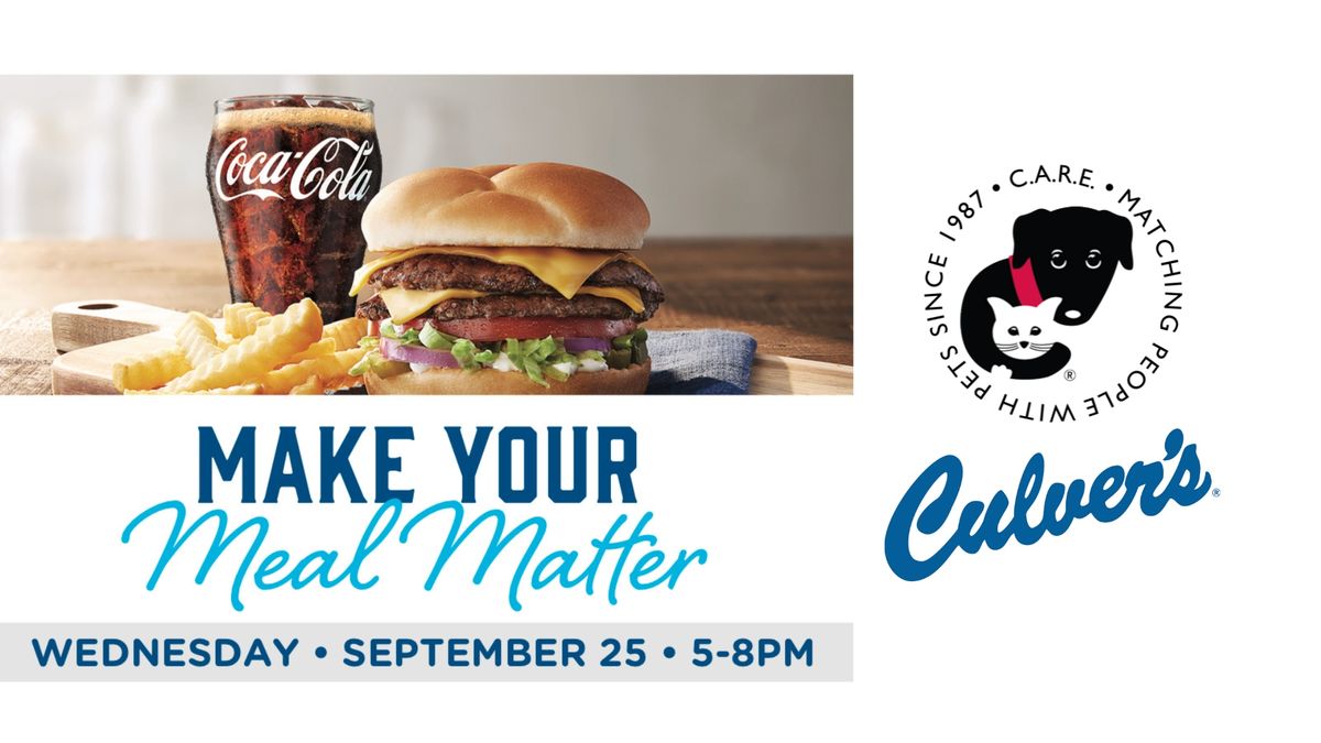 C.A.R.E. Culver's Fundraiser: Make Your Meal Matter