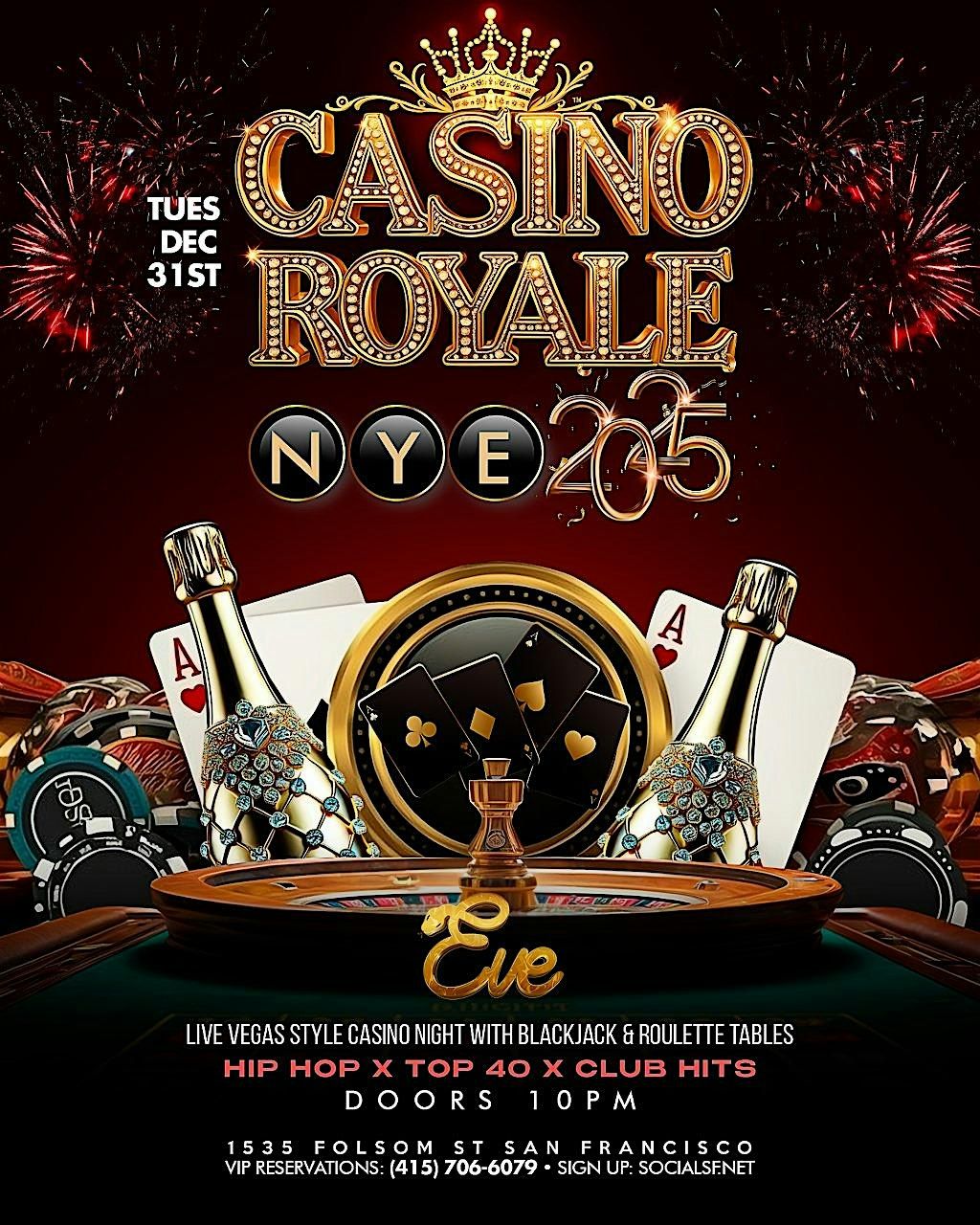 Casino Royale New Year's Eve 2025 - Eve Night Club