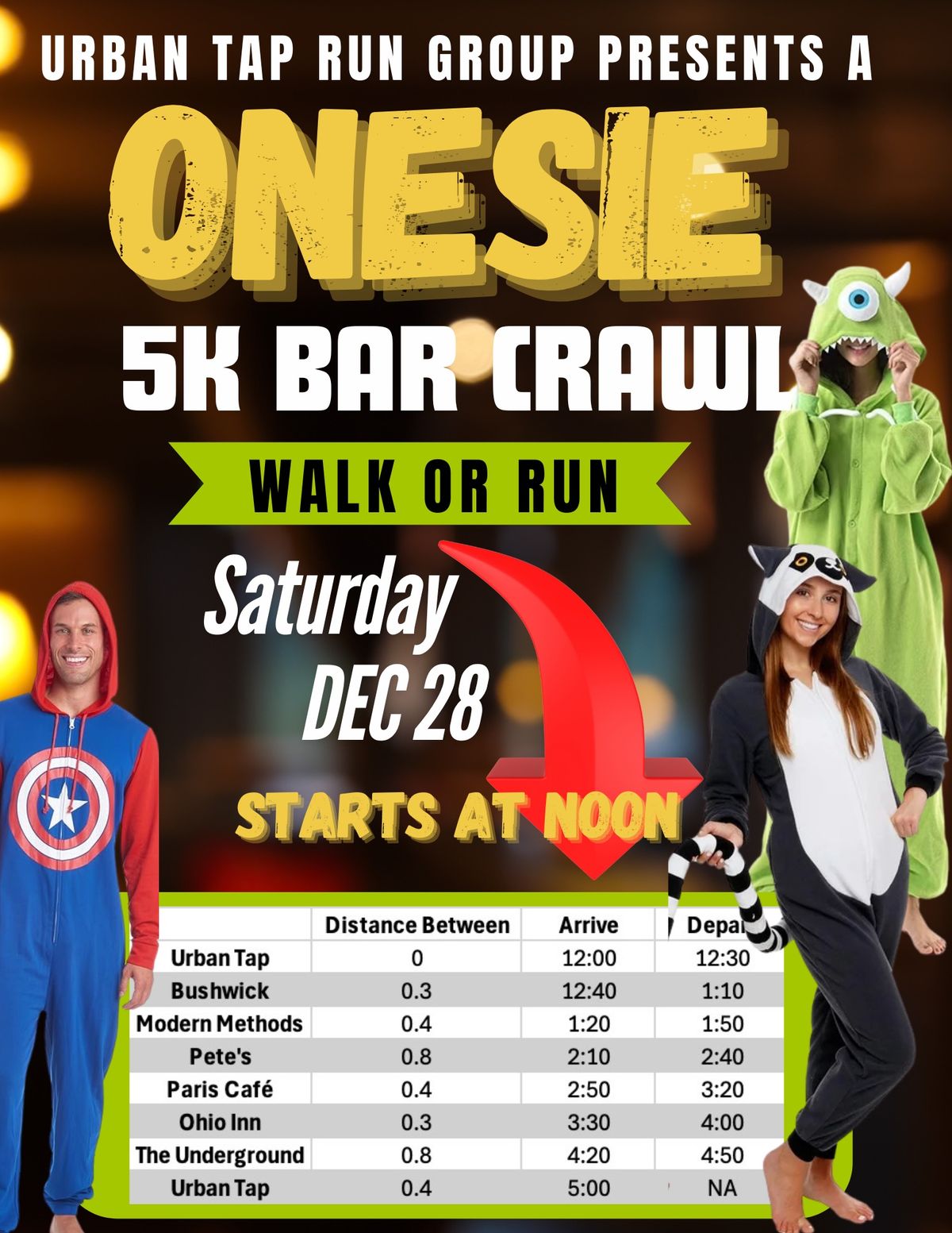 Onesie Bar Crawl