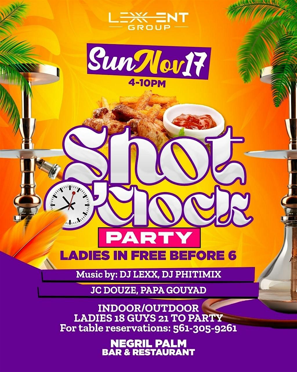 SHOT O'CLOCK DAY-PARTY SUNDAY NOV 15