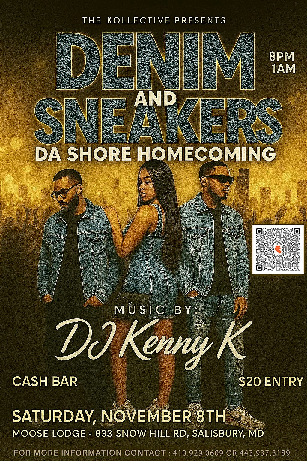 HOMECOMING EVENT - DENIM and SNEAKERS with the KOLLECTIVE & DJ Kenny K