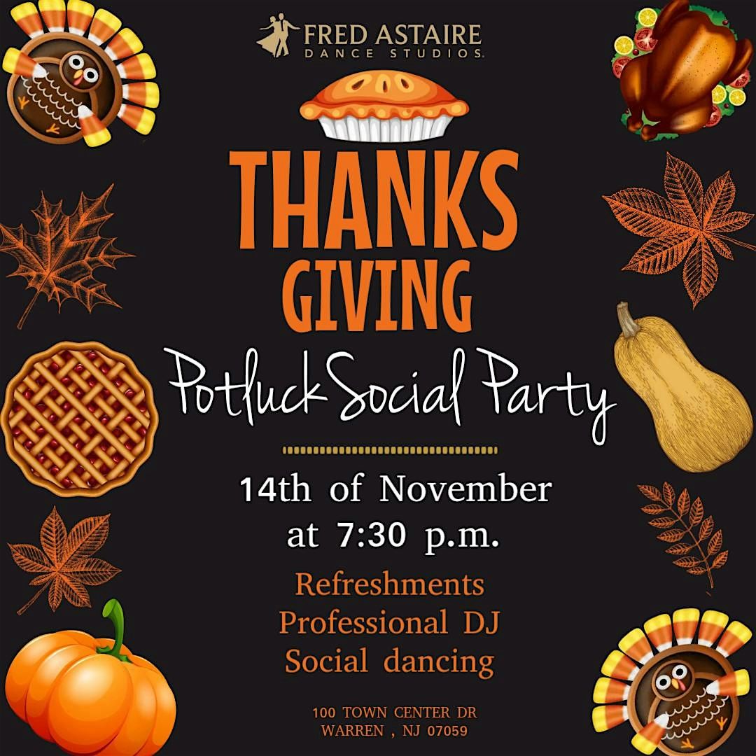 THANKSGIVING SOCIAL Party - Fred Astaire Dance Studios - Warren, NJ!