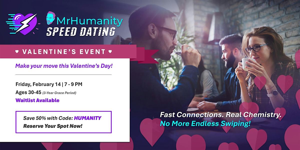 VALENTINE Speed Dating Ages 30-45, at Marriott Courtyard, Shelton