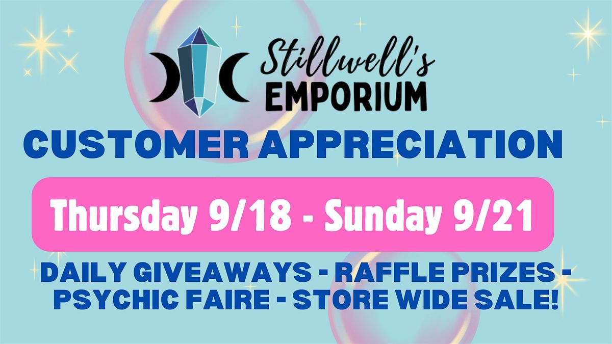 Stillwell's Emporium Customer Appreciation SALE