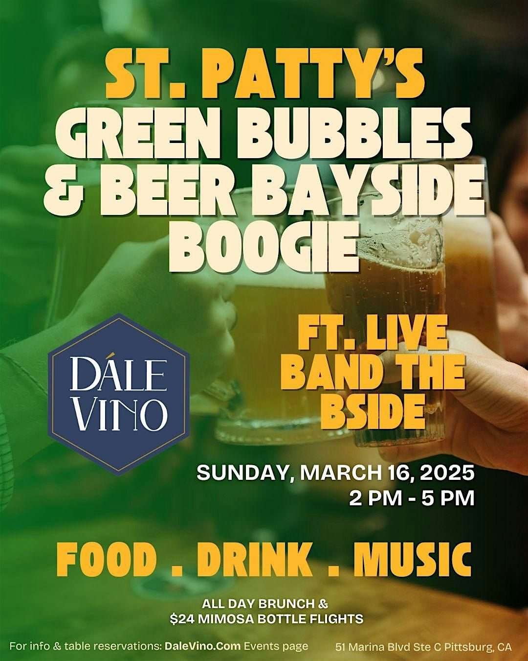 ST. PATTY'S Green Bubbles & Beer Bayside Boogie! Ft: Live band the B SIDE