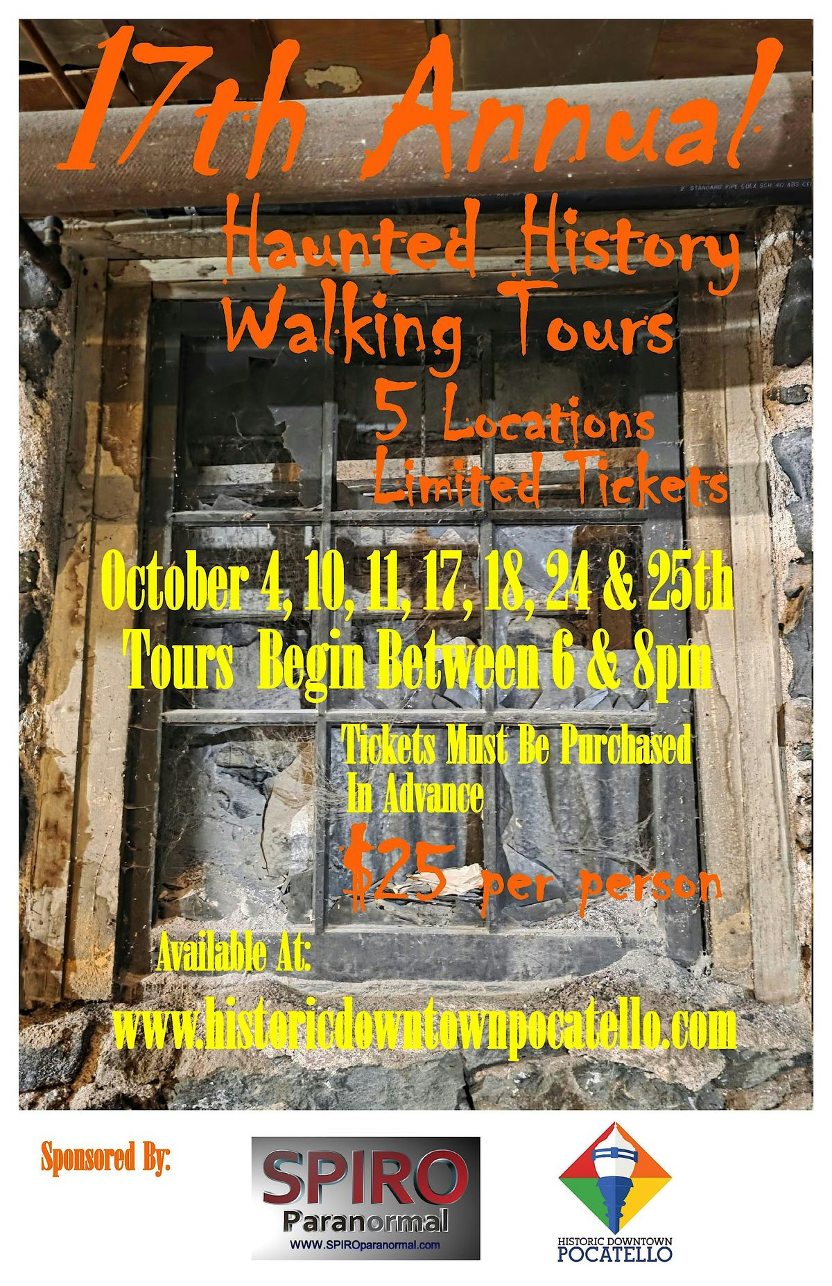 Haunted Tour Fridays 7:30pm