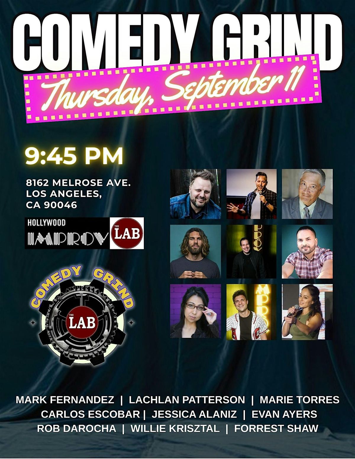 Comedy Grind 10 Free tickets