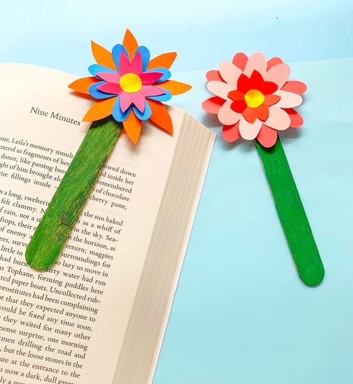 Howland Green Library: Popsicle Stick Flower Bookmarks 