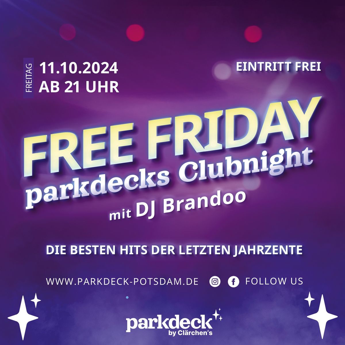 FREE FRIDAY \u2013 PARKDECKS CLUBNIGHT mit DJ Brandoo