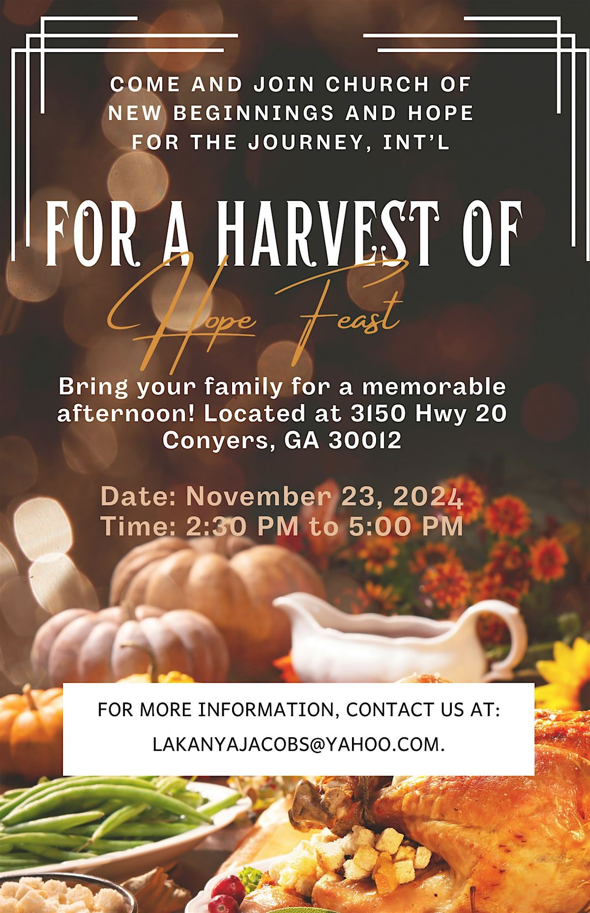 For a Harvest of Hope Feast