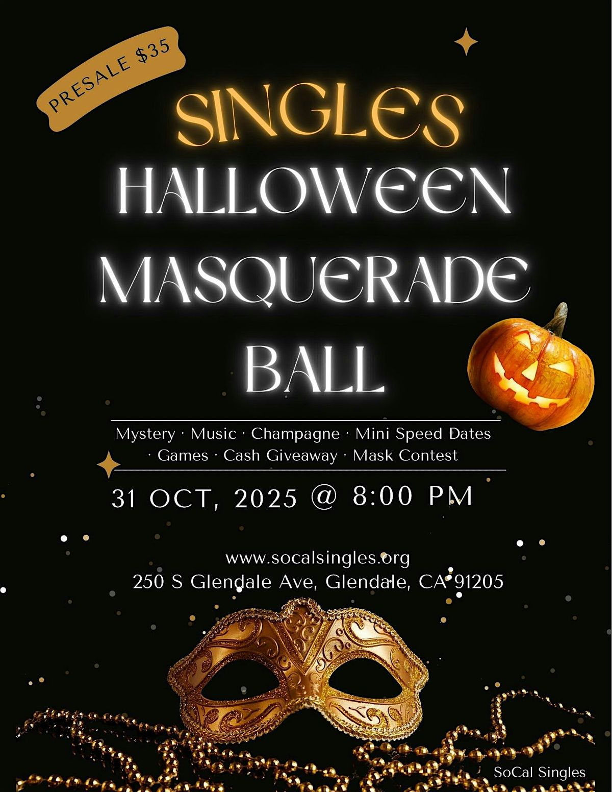 Singles Halloween Masquerade Ball (30+)