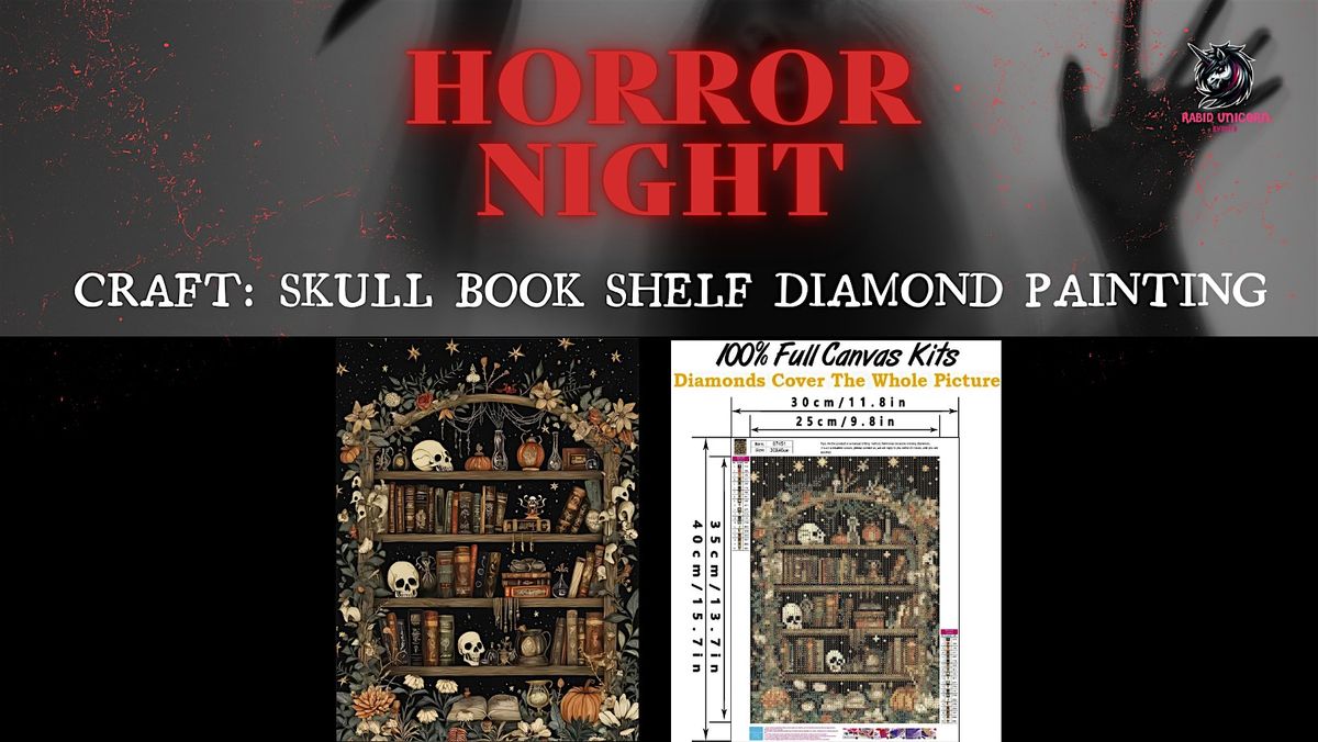 Horror Night: Skull Book Shelf Diamond Painting