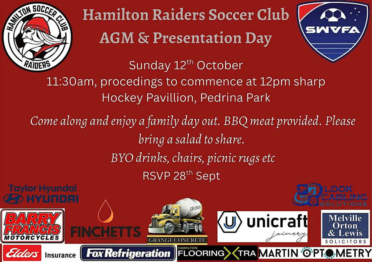 Hamilton Soccer Club AGM & Presentation Day