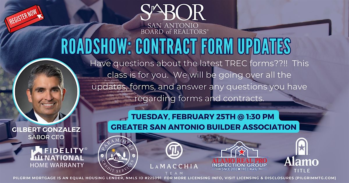 Realtor SABOR TREC Forms & Contracts Updates Class