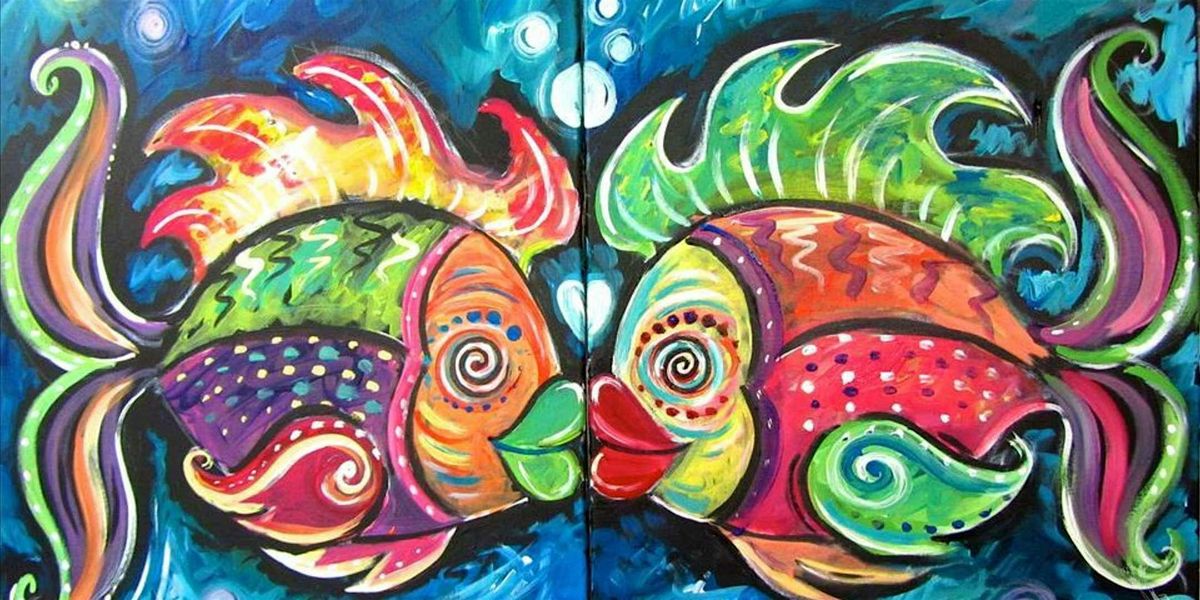 Fishes in Love - Paint and Sip by Classpop!\u2122