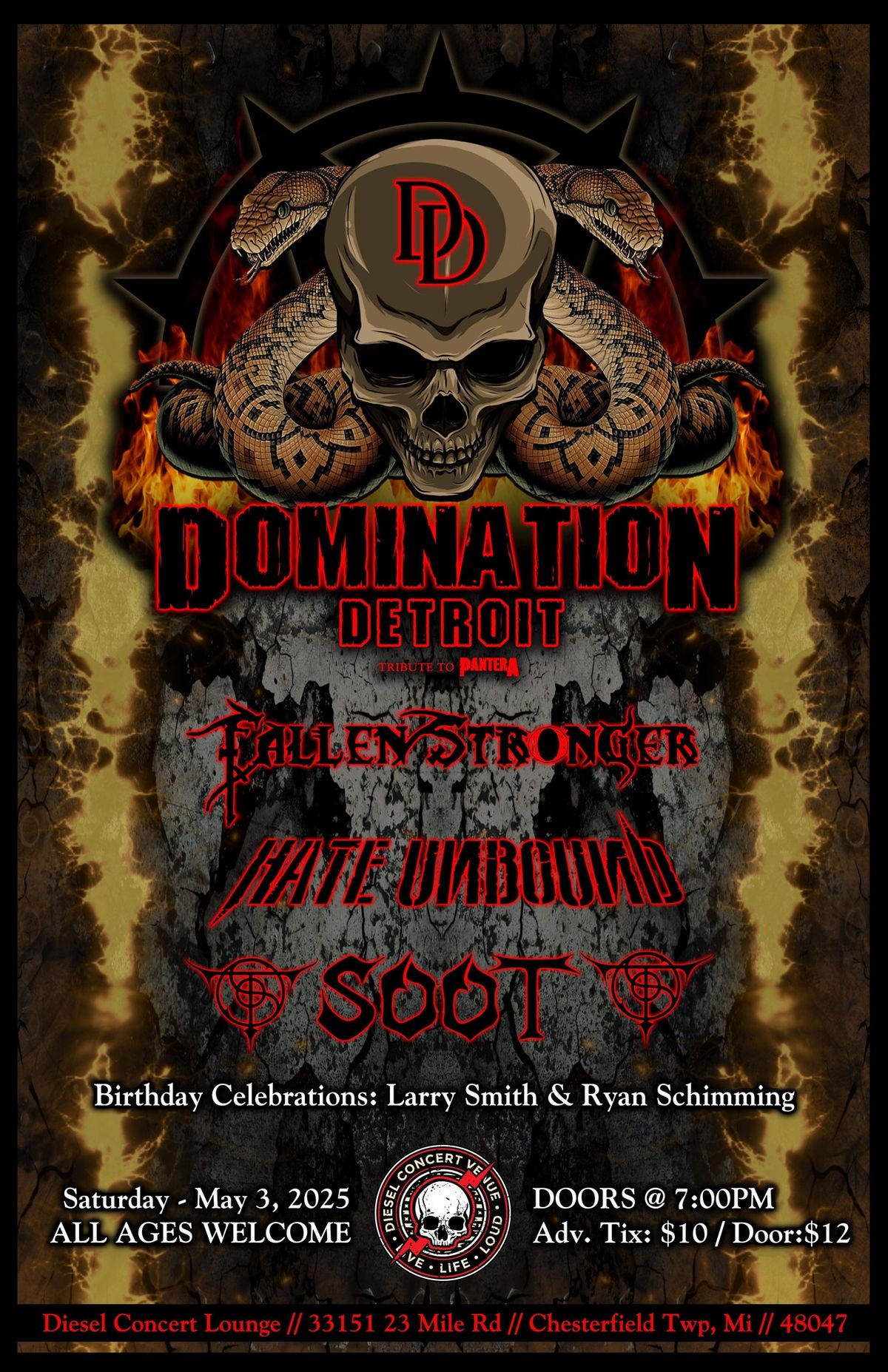 Domination Detroit, Fallen Stronger, Hate Unbound & SOOT!!!