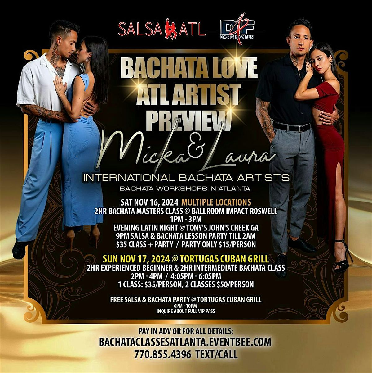 Bachata Boot Camp Atlanta - International Artists Micka & Laura Nov 16 - 17