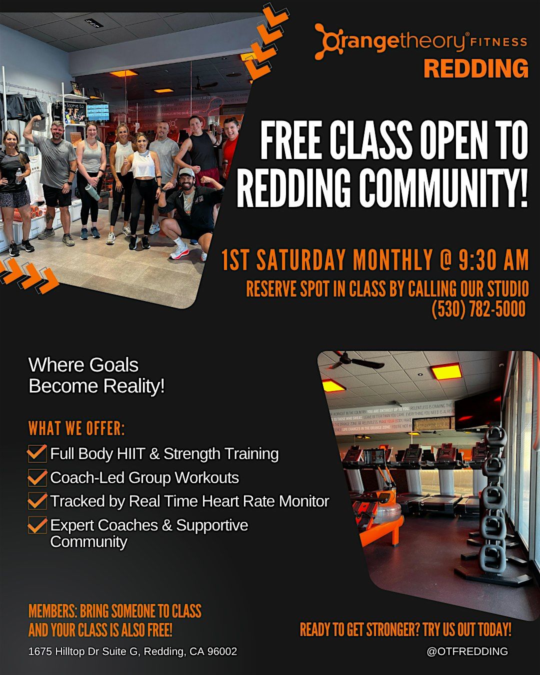 Orangetheory Fitness Redding Class Free to Community