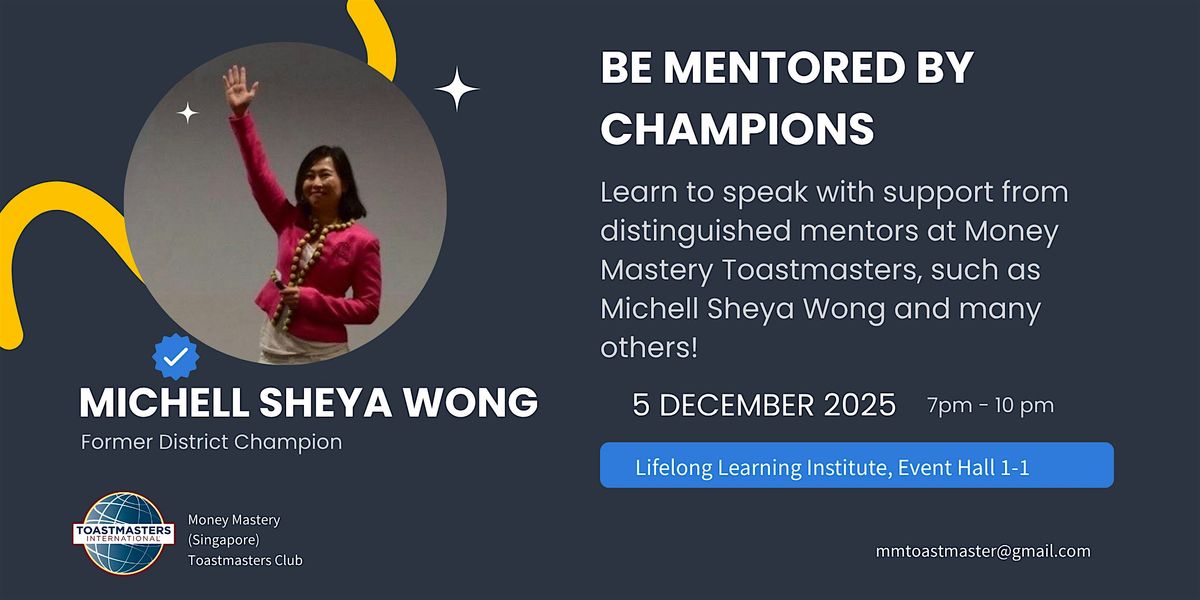 Mentored by Champions: Public Speaking in Money Mastery