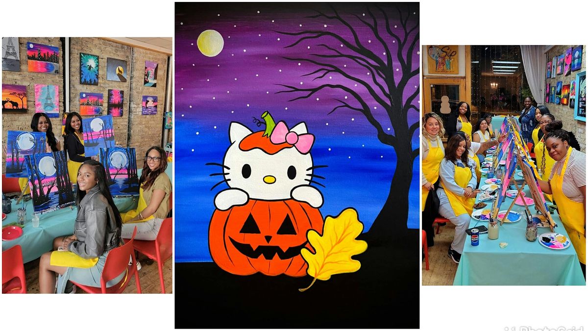 BYOB Sip & Paint Class \u201cKitty and Jack-o-Lantern\u201d