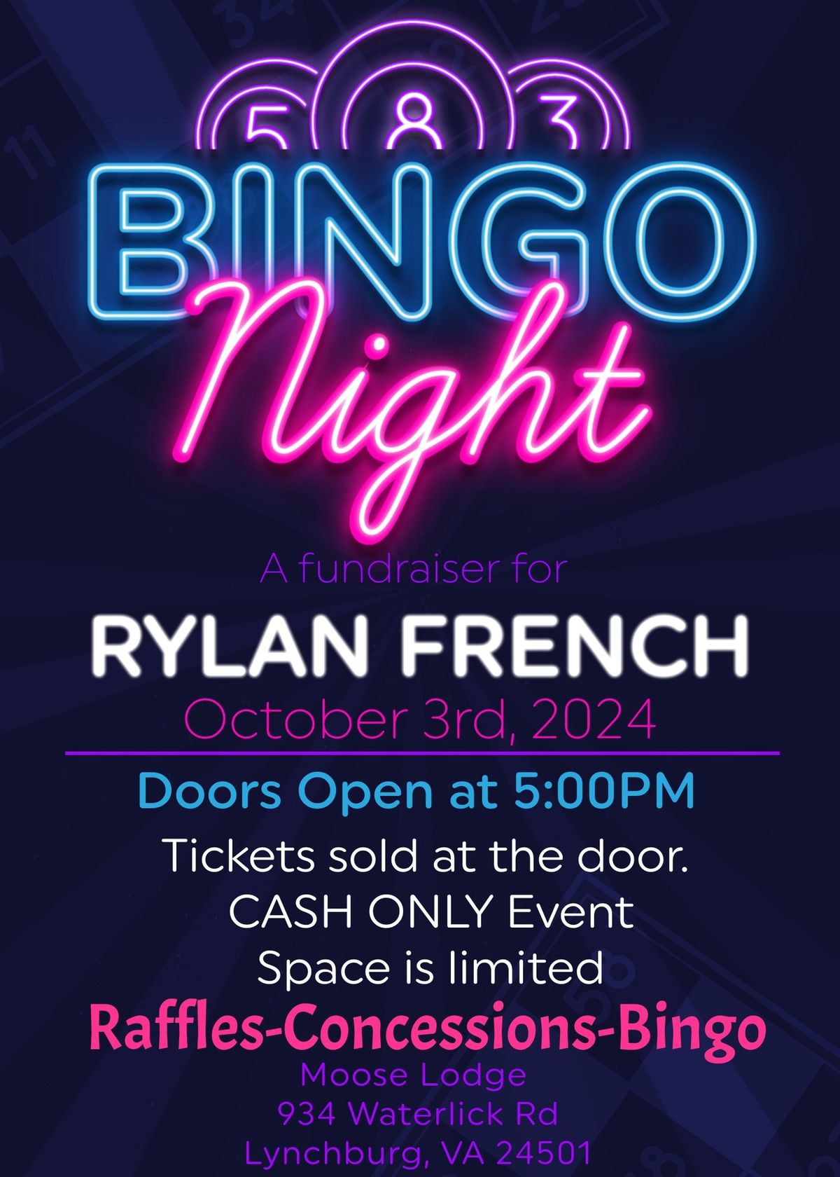 The Rylan French Bingo Fundraiser