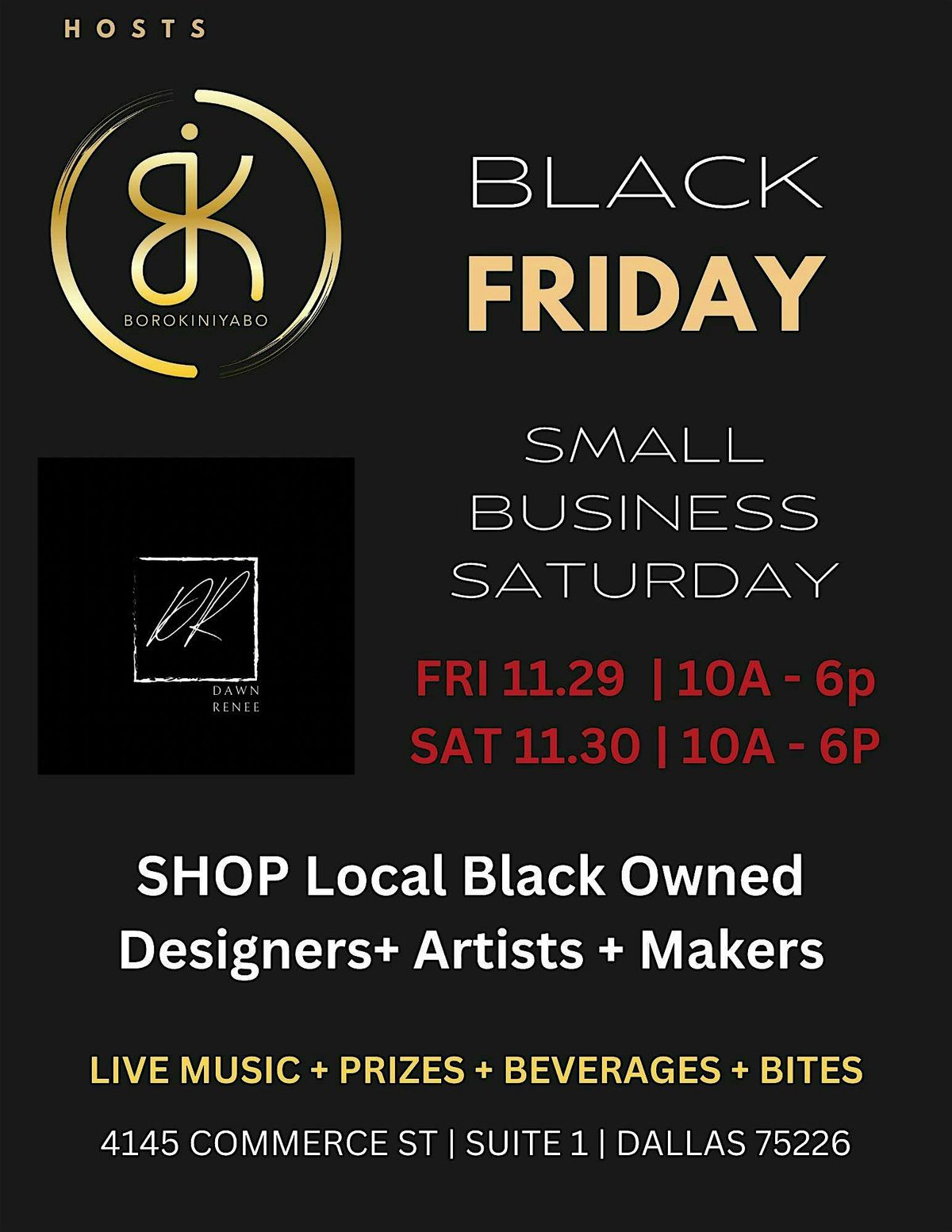 BLACK FRIDAY AND SMALL BUSINESS SATURDAY