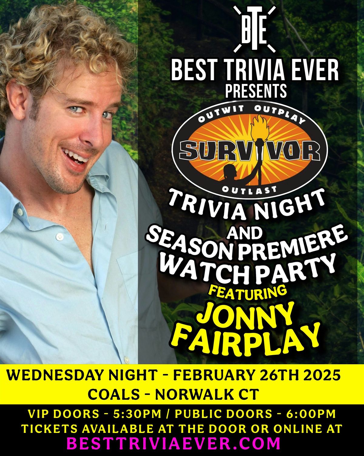 Survivor Trivia Night & Season Premiere Watch Party with Jonny Fairplay