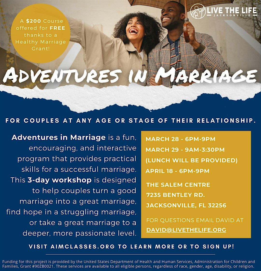 Adventures in Marriage - March 28, 29 & April 18