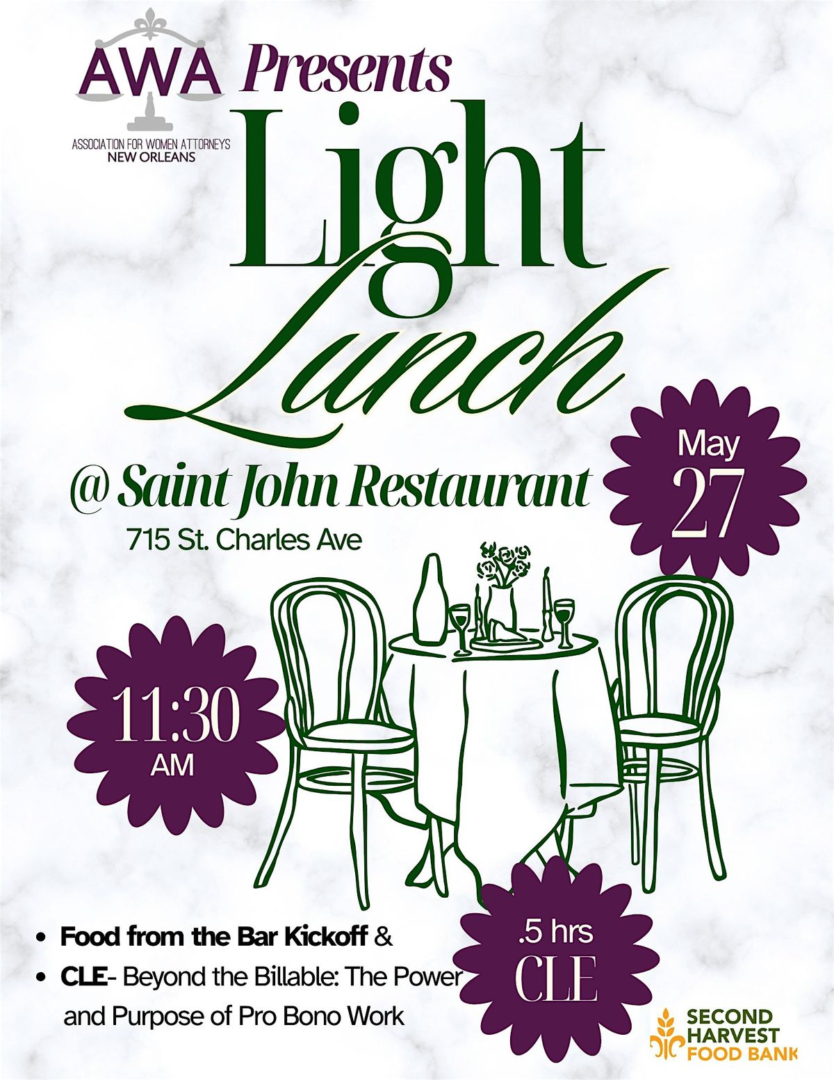 AWA Light Lunch Series: Food From the Bar Kickoff Lunch and CLE