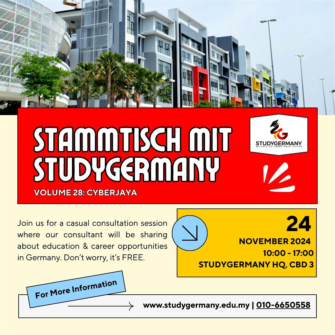 [CYBERJAYA] How To Study In Germany- A casual session with StudyGermany