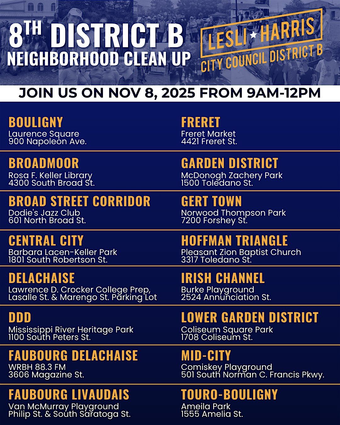 8th District B Neighborhood Clean Up in Broadmoor