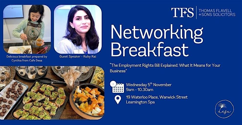 November Networking Breakfast at Thomas Flavell & Sons, Leamington Spa