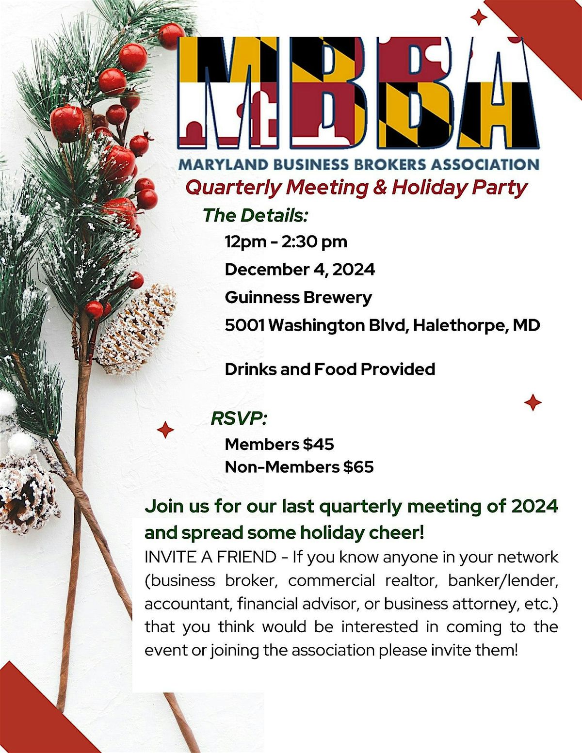 MBBA Quarterly Meeting & Holiday Party